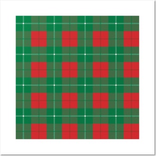 Christmas red and green plaid pattern Posters and Art